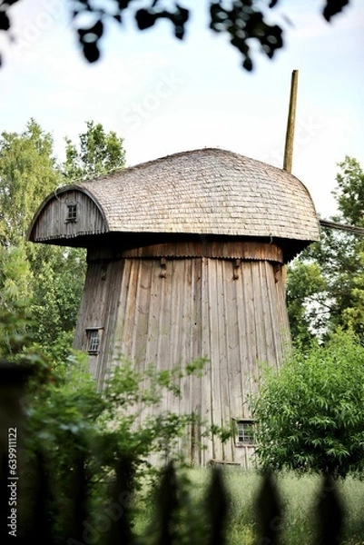 Obraz stary drewniany młyn