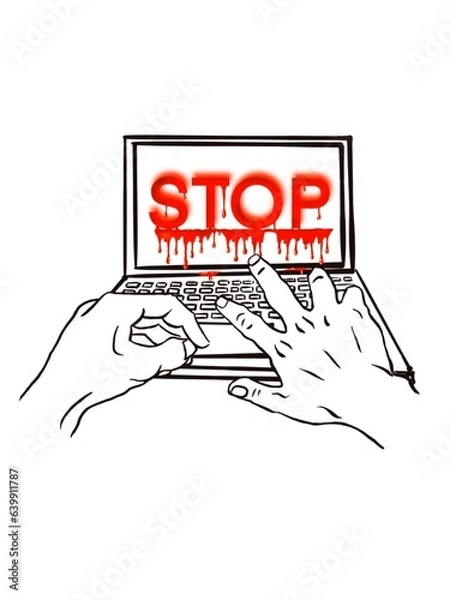 Obraz Stop playing computer games sign