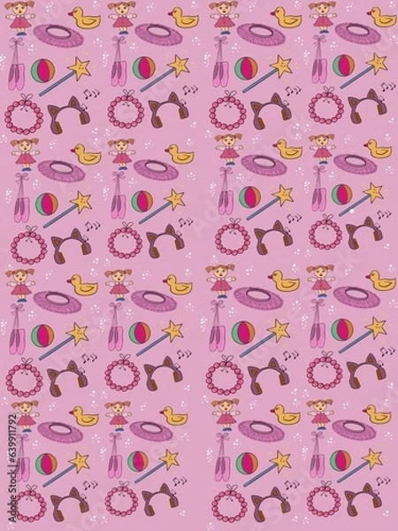 Obraz Baby girl styled pattern