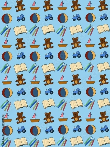 Obraz Baby boy styled pattern