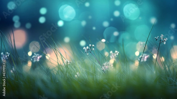 Fototapeta bokeh with colorful grass