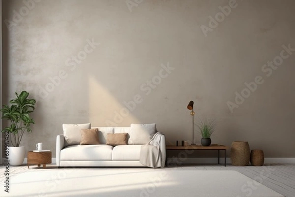 Fototapeta Minimalism interior design. Generated AI.