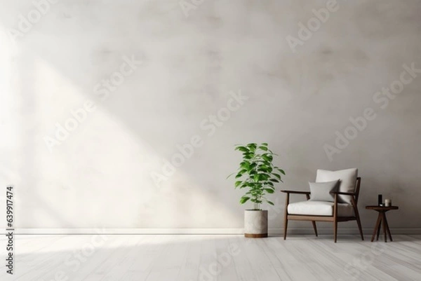 Fototapeta Minimalism interior design. Generated AI.