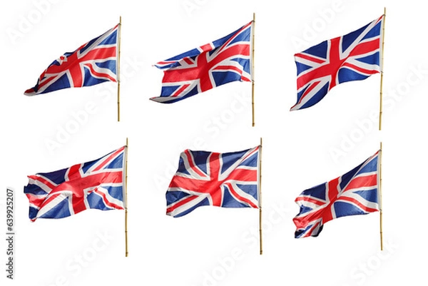 Fototapeta English flag,british flag isolated on white background. This has clipping path.  