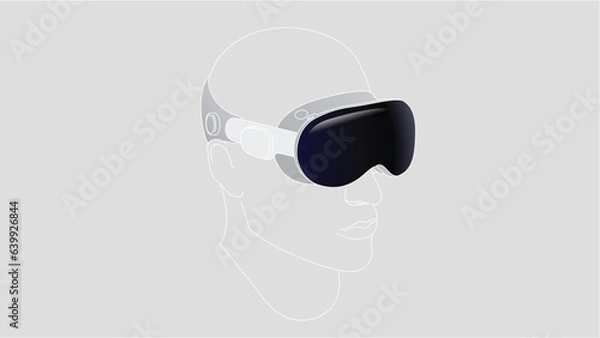 Obraz Headset vision pro illustration, line 