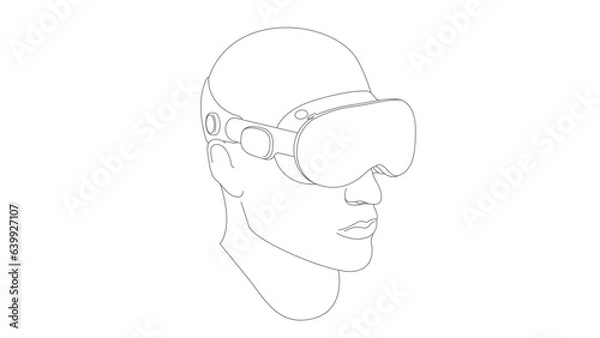 Obraz Headset vision pro illustration, line 