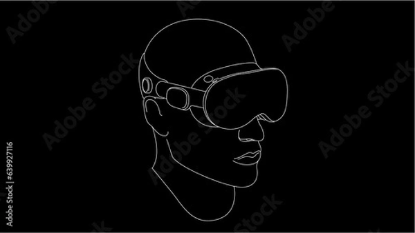 Obraz Headset vision pro illustration, line 