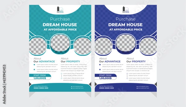 Obraz Creative Multiple Real Estate Flyer Design Template