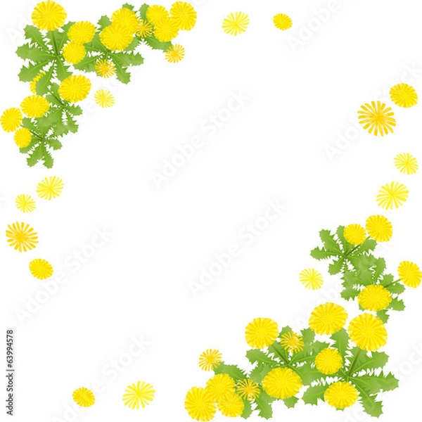 Obraz 春夏　たんぽぽのフレーム