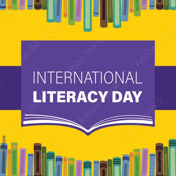 Obraz Free vector international literacy day illustration