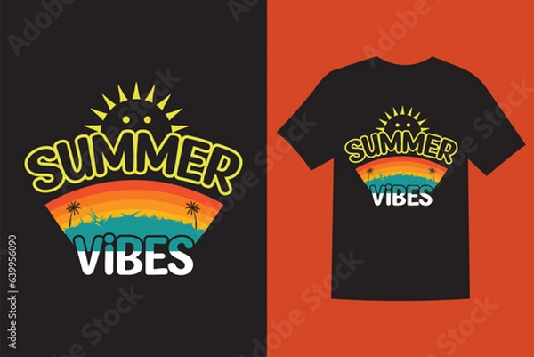 Fototapeta Summer T-shirt Design || Summer Vibes,
Awesome Summer T-shirt Design, Beach T-shirt Design.