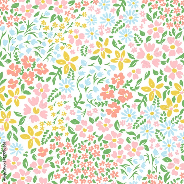 Fototapeta Vetor seamless floral colorful pattern on a white background