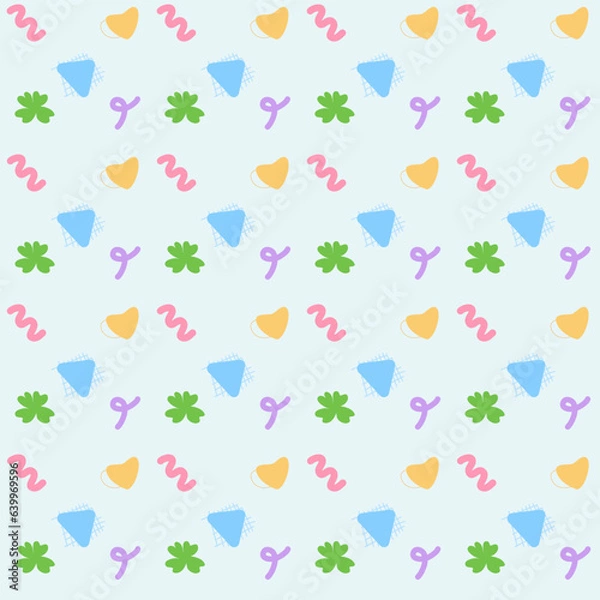 Fototapeta Seamless pattern of cute free form confetti in pastel color background for decoration