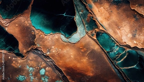 Obraz Abstract oxidized copper natural stone marble texture,  luxury background	

