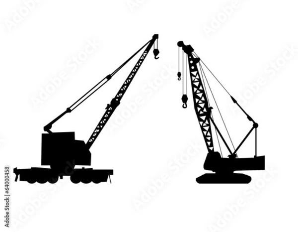 Obraz Cranes silhouette vector