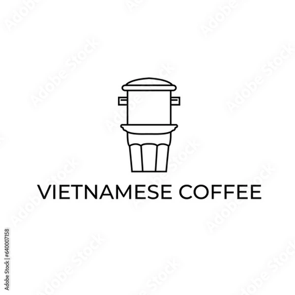 Obraz phin of vietnamese iced coffee simple vector logo