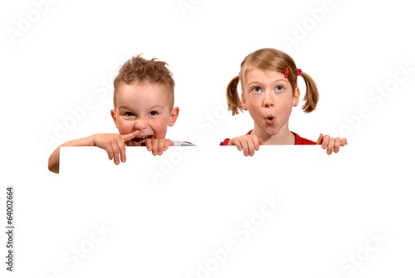 Obraz 2 süße Kinder mit Plakat