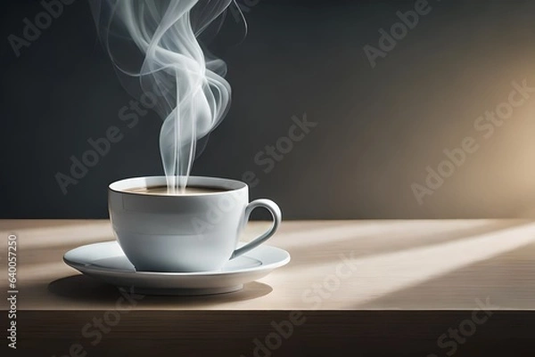 Fototapeta cup of coffee on a dark background