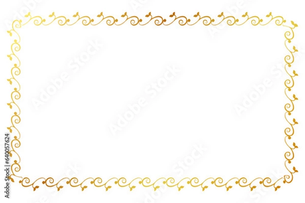 Fototapeta simple seamless vector gold golden rectangle hand draw sketch floral border
