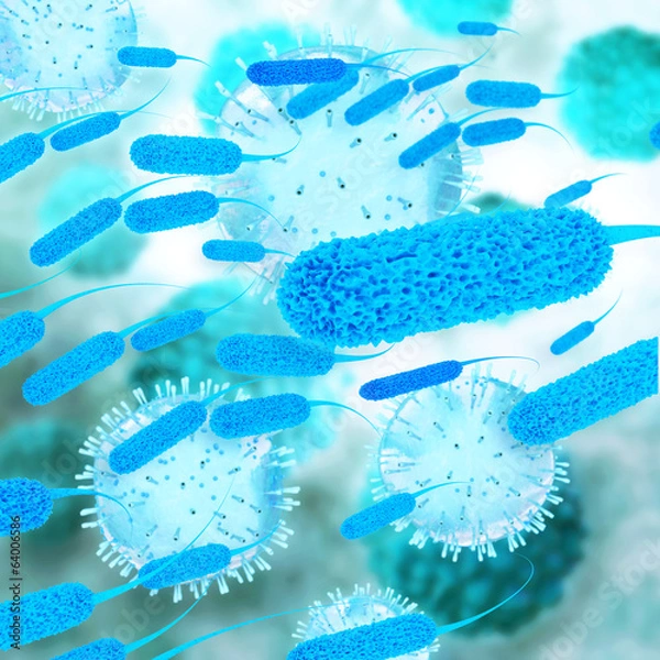 Fototapeta Ecoli bacterium - 3D Render