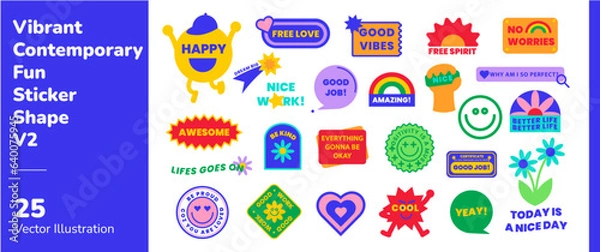 Obraz Vibrant Contemporary Fun Sticker Shape 2