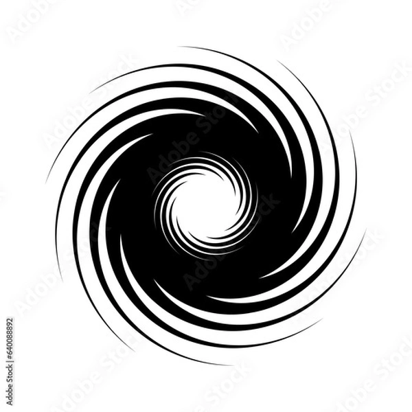 Fototapeta Powerful rotating typhoon silhouette icon. Vector.