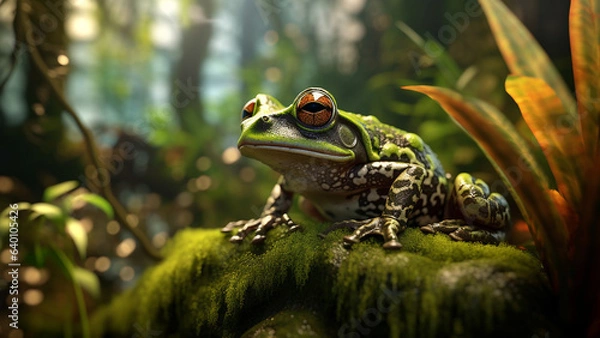 Obraz Green Frog in a Rainforest