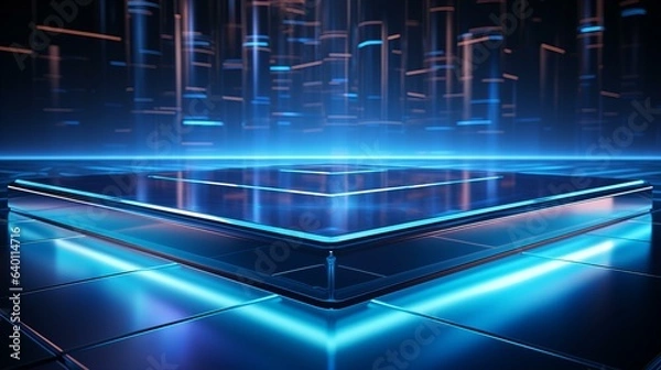 Obraz 近未来のデジタルの商品の台座