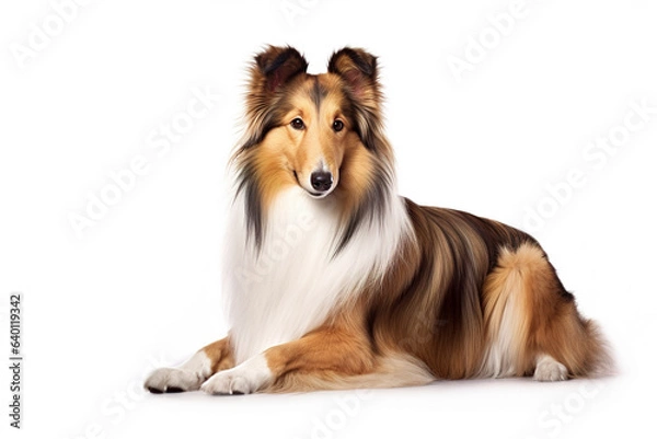 Obraz A Collies Dog isolated on white plain background