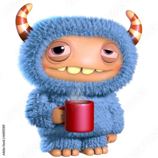 Fototapeta 3d cartoon blue monster