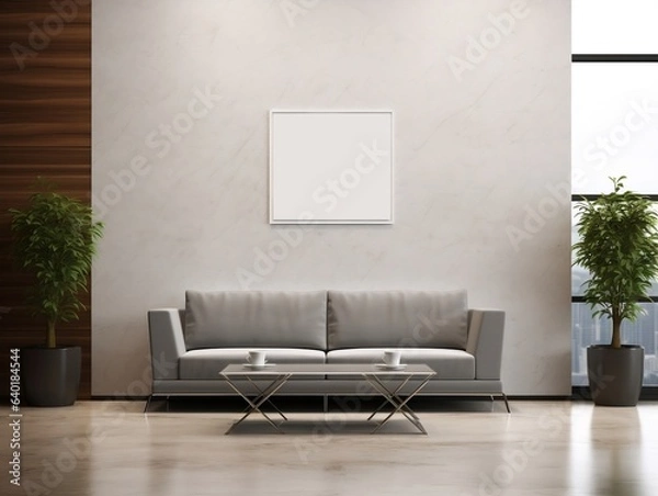Fototapeta 3d realistic wall logo mockup in the office lobby waiting room generative ai