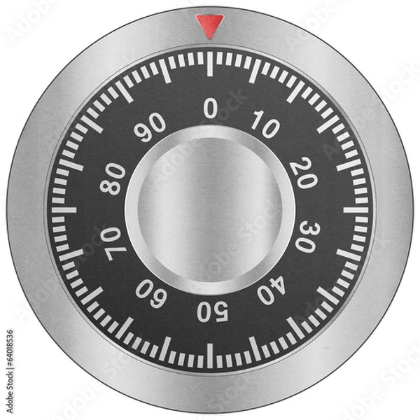 Fototapeta paper cut of safe combination lock is metal dial for security pr