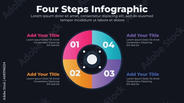 Obraz Infographic circle  template for business process steps