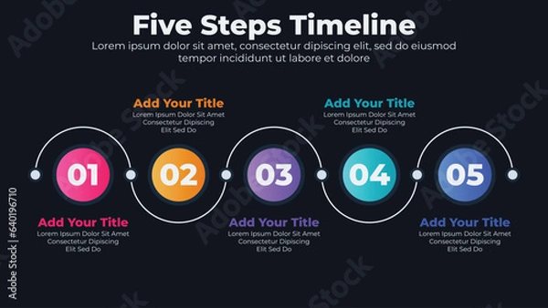Obraz Business infographic elements with 5 steps