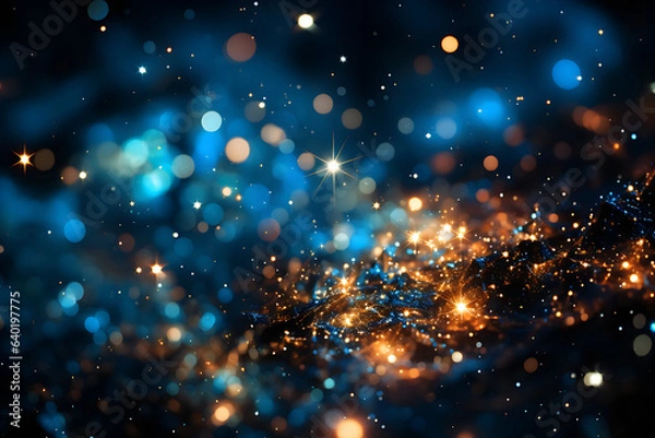 Obraz 青くキラキラのバックグラウンド