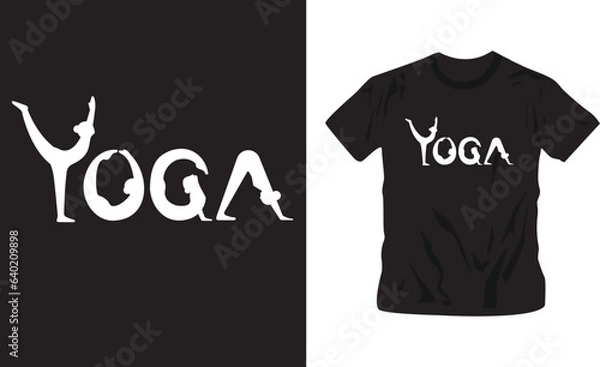 Obraz yoga pose beautiful lettering typography t-shirt design editable template