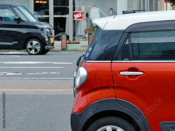 Obraz 街角を行く自動車