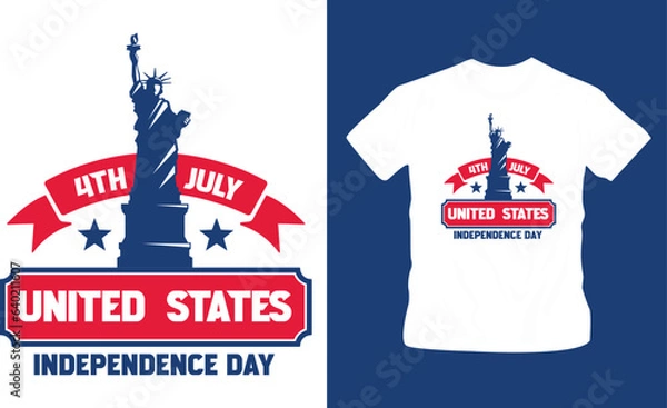 Obraz 4th July America independence day t shirt editable template