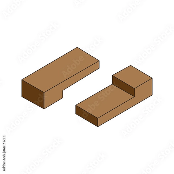 Obraz wood connection joints icon