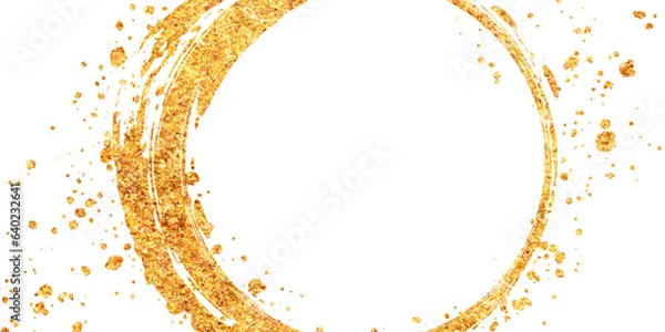 Obraz 金色風の和風な円形の線の背景イラスト素材