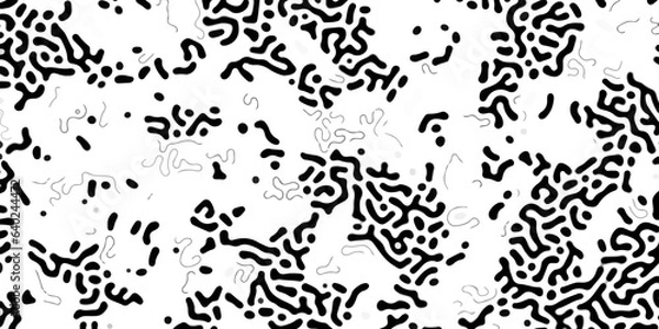 Fototapeta Vector turing pattern geometric black and white background.