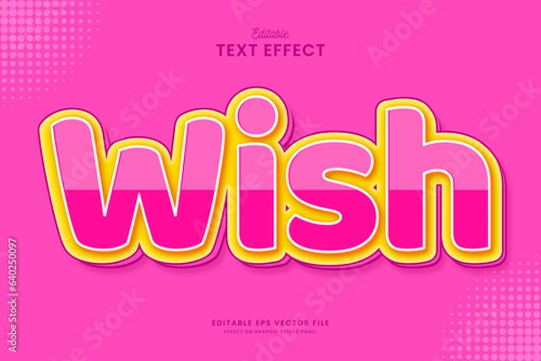 Fototapeta decorative colorful pink editable text effect vector design