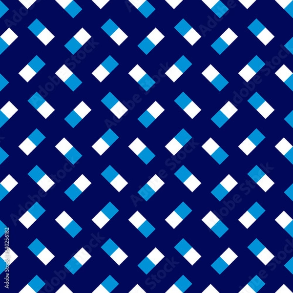 Fototapeta Seamless pattern with geometric motifs in three colors