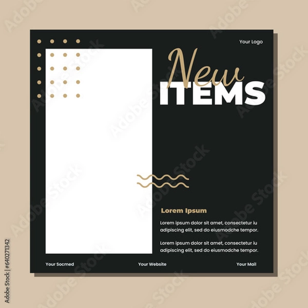 Obraz Editable minimal square banner template. Suitable for social media post and web internet ads. Vector illustration with photo college