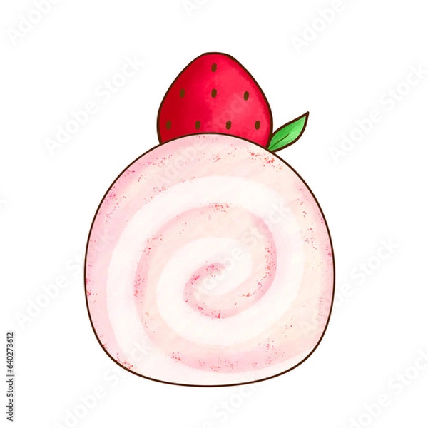 Obraz Strawberry jam roll