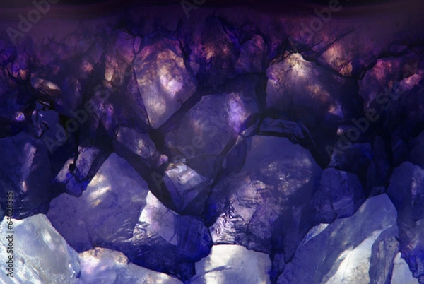 Obraz amethyst macroshot blue background closeup