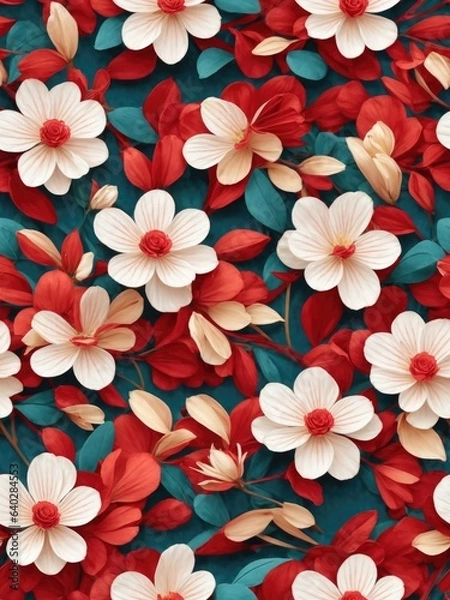 Obraz High-quality desktop wallpapers with flowers. Generative AI