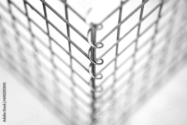 Fototapeta Metal material for making gabions. Mesh, spirals