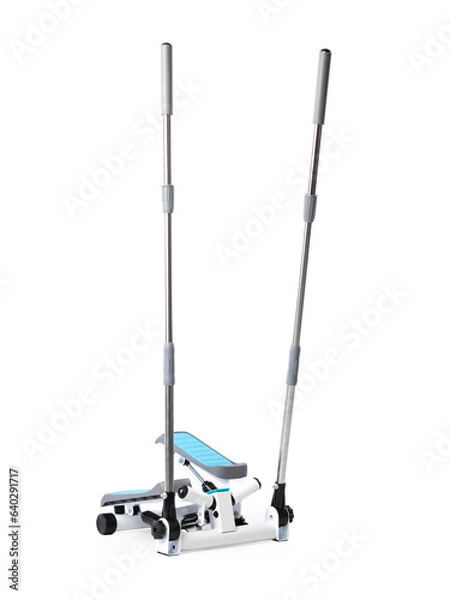 Fototapeta Home fitness. stepper - compact trainer close up photo isolated white background