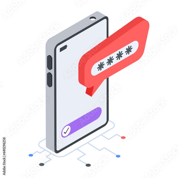 Obraz Security and Cybercrimes Isometric Icon